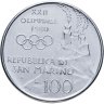 Купить Сан-Марино 100 лир (lire) 1980 XXII летние Олимпийские Игры, Москва 1980