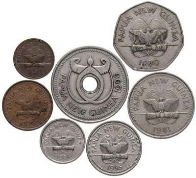 купить Папуа - Новая Гвинея набор из 7 монет 1976-1995