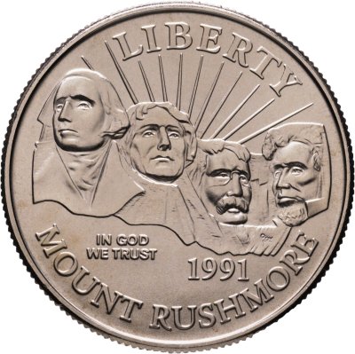 купить США 50 центов (1/2 доллара, half dollar) 1991 "Mount Rushmore (50 лет Национальному мемориалу Рашмор)"