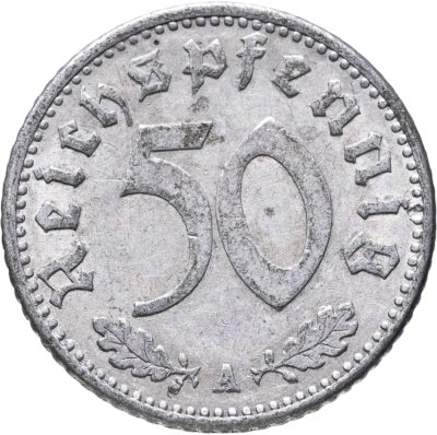 купить Германия, Третий рейх 50 рейхспфеннигов 1935, знак монетного двора "A" — Берлин