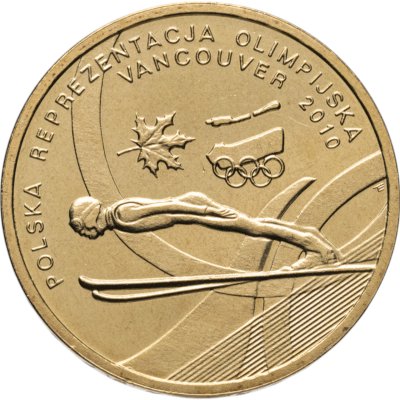 купить Польша 2 злотых 2010 [KM#Y.715] Польская сборная на Олимпиаде в Ванкувере. 2010