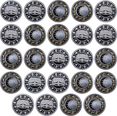 купить Танзания набор 250 шиллингов 2018 «Шашки - лунный календарь» из 24 монет