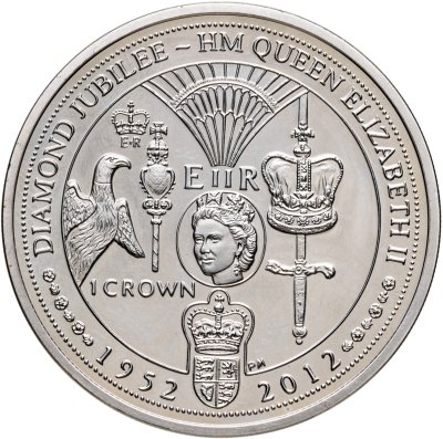 купить Остров Мэн 1 крона 2011 Бриллиантовый юбилей восшествия на престол Елизаветы II