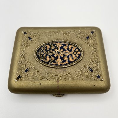 купить Портсигар с растительным декором, металл, эмаль, Ленэмальер (Ленинградский эмальер), СССР, 1950-1970 гг.