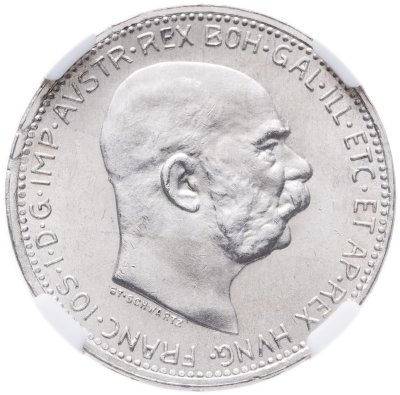 купить Австро-Венгрия 1 крона 1916 для Австрии в слабе ННР MS62