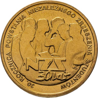 купить Польша 2 злотых 2011 "30 лет Независимому Студенческому Союзу (NZS)"