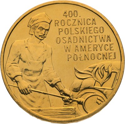 купить Польша 2 злотых 2008 "400 лет поляки в Америке"