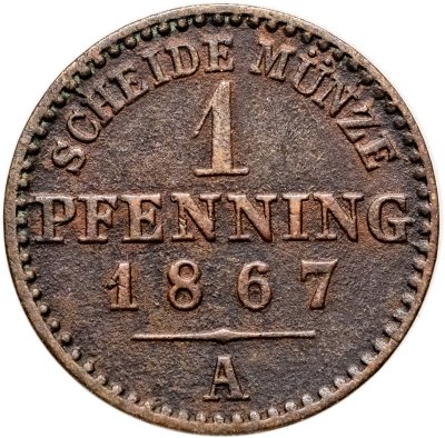 купить Германия, Пруссия 1 пфенниг 1867