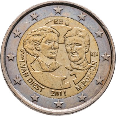 купить Бельгия 2 евро 2011 "100 лет Международному женскому дню"
