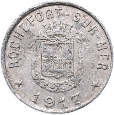 купить Франция, коммуна Рошфор, нотгельд 5 сантимов 1917