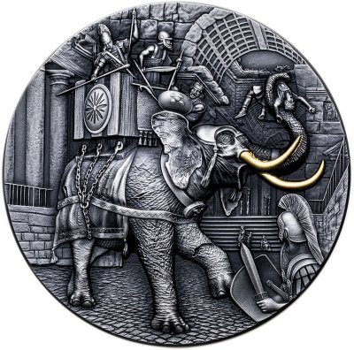 купить Ниуэ 5 долларов 2022 "Боевой слон", в футляре с сертификатом