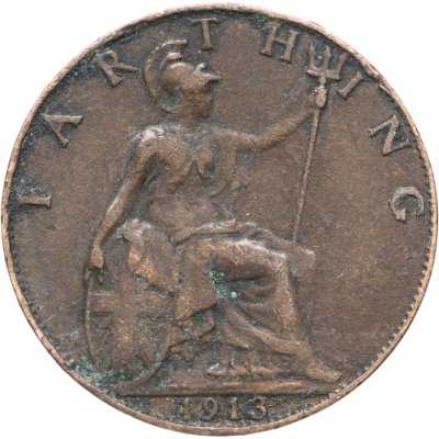 купить Великобритания 1 фартинг (farthing) 1913