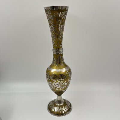 купить Ваза в восточном стиле, украшенная растительным декором, латунь, гравировка, Индия, 1970-1980 гг.