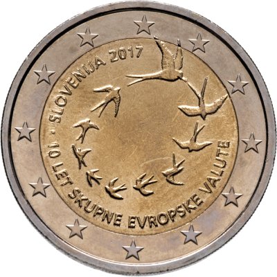 купить Словения 2 евро 2017 "10 лет обращения евро в Словении"