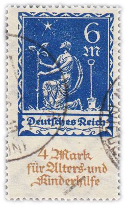 купить Германия, Веймарская республика 6+4 марки 1922 Благотворительная серия для стариков и детей