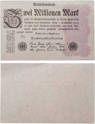 купить Германия 2000000 (2 миллиона) марок 1923 года