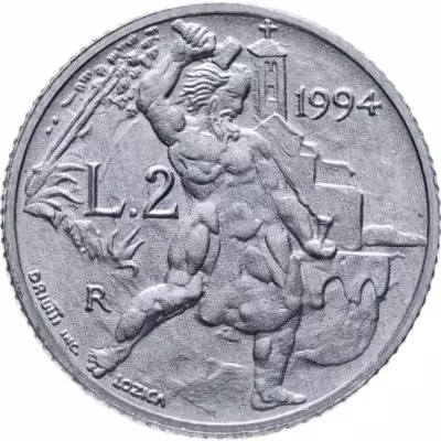 купить Сан-Марино 2 лиры (lire) 1994