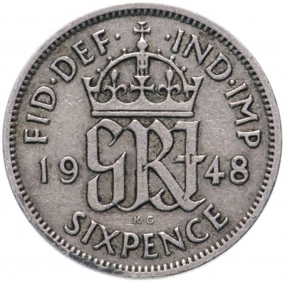 Купить Великобритания 6 пенсов 1948
