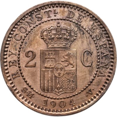 купить Испания 2 сентимо (centimos) 1904
