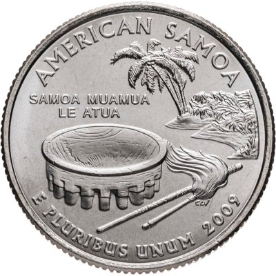 купить США 1/4 доллара (25 центов, квотер) 2009 D — "Американское Самоа", знак монетного двора: "D" - Денвер