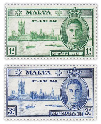купить Мальта набор из 2 марок 1946