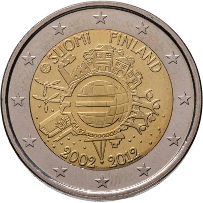 купить Финляндия 2 евро 2012 "10 лет евро"