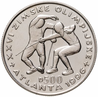 купить Босния и Герцеговина 500 динаров (dinara) 1996 "XXVI летние Олимпийские Игры, Атланта 1996 - Фехтование"