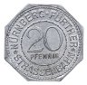 Купить Германия, Нюрнберг 20 пфеннигов 1921 "Новая ратуша" (трамвайный жетон)
