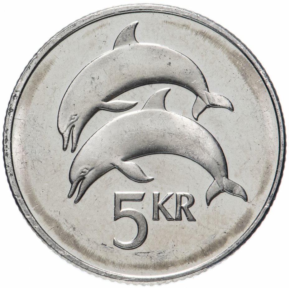 купить Исландия 5 крон (crown) 1999  Дельфины