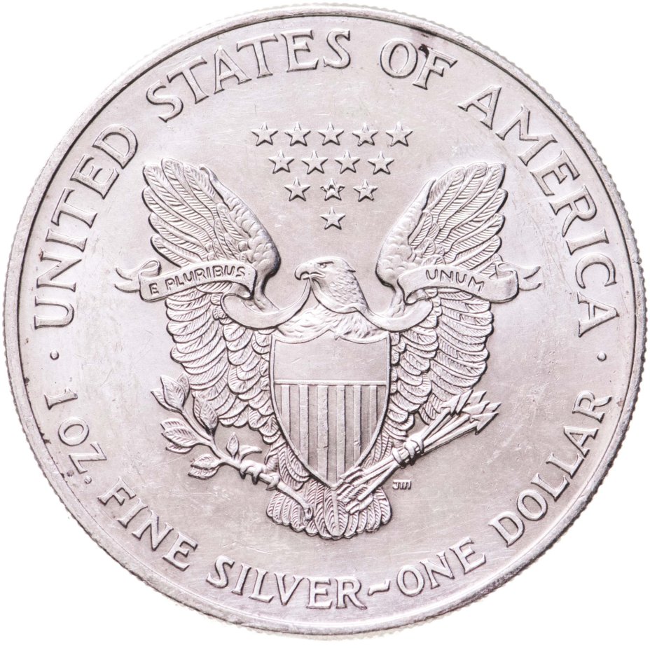 Монета США 1 доллар (dollar) 1997 Американский серебряный орёл ...