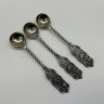 Купить Набор чайных ложек на 3 персоны, в оригинальной коробке, металл, картон, текстиль, Казаковское производственное ювелирное объединение (КПЮО), СССР, 1970-1990 гг.