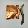 Купить Набор для уборки крошек со стола (совок и щетка)  в стиле модерн, медь, дерево, щетина, Европа, 1960-1980 гг.