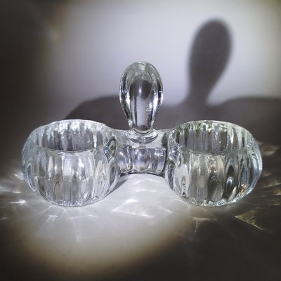 купить Солонка двойная (открытая) с ручкой, стекло, Западная Европа, 1930-1950 гг.