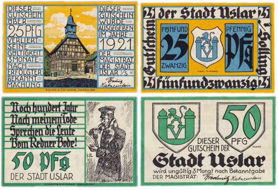 купить Германия (Ганновер: Услар) набор из 2-х нотгельдов 1921