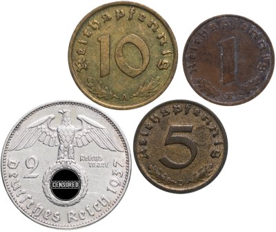 купить Нацистская Германия (Третий рейх) набор из 4 монет 1937 - 1939