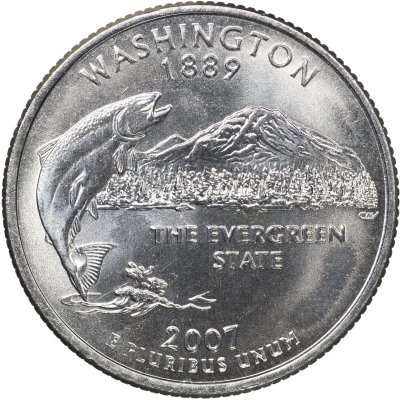 купить США 25 центов [Квотер] 2007 D [KM#397] "Вашингтон"