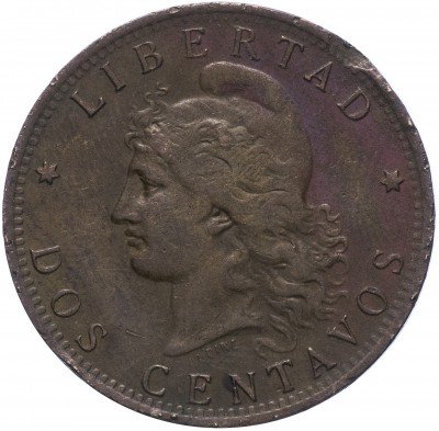 Купить Аргентина 2 сентаво 1884