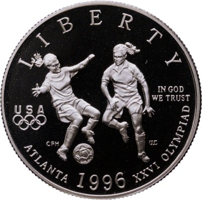 купить США 1/2 доллара 1996 S "XXVI летние Олимпийские Игры, Атланта 1996 - Футбол"