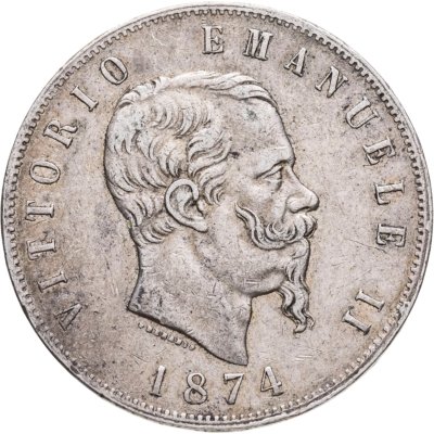 купить Италия 5 лир 1874