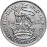 Купить Великобритания 1 шиллинг (shilling) 1943  Английский шиллинг - лев, стоящий на короне