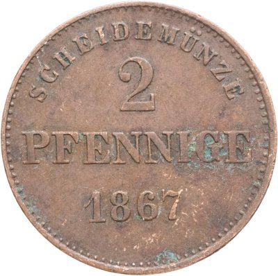 купить Германия, Герцогство Саксен-Мейнинген 2 пфеннига 1867