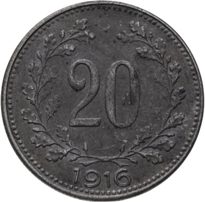 купить Австрия 20 геллеров (heller) 1916