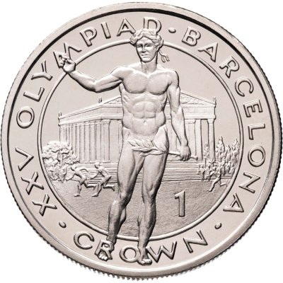 купить Гибралтар 1 крона (crown) 1991 XXV Летние Олимпийские игры, Барселона 1992 - Победитель Олимпиады