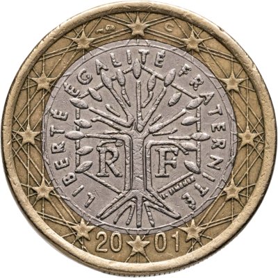 купить Франция 1 евро (euro) 2001