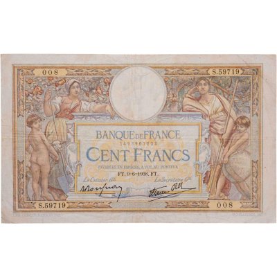 купить Франция 100 франков 1938 (Merson modifié, Мерсон)