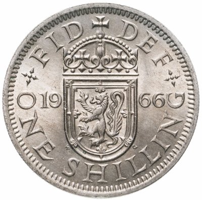 купить Великобритания 1 шиллинг (shilling) 1966 Шотландский герб - атакующий лев внутри коронованного щита