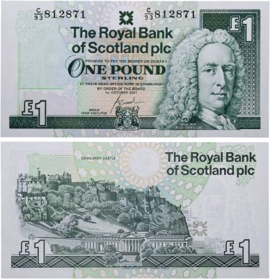 купить Шотландия 1 фунт 2001 года