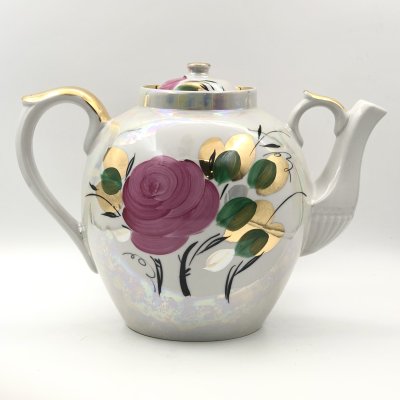 купить Чайник доливной "Роза", фарфор, люстр, золочение, роспись, Дулевский фарфоровый завод (Дулёво), СССР, 1992 г.