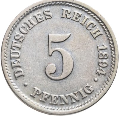 купить Германия 5 пфеннигов (pfennig) 1894 D знак монетного двора: "D" - Мюнхен