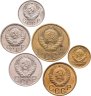 Купить Набор монет СССР  1946 года ( 1, 3, 5 , 10  ,15 , 20 копеек ) ( 6 монет )